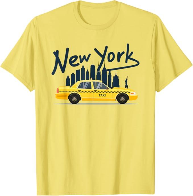 NYC New York Yellow Cab Taxi Gift Souvenir Tee Men Women T-Shirts Sizes XS, S, M, L, 4 Ct