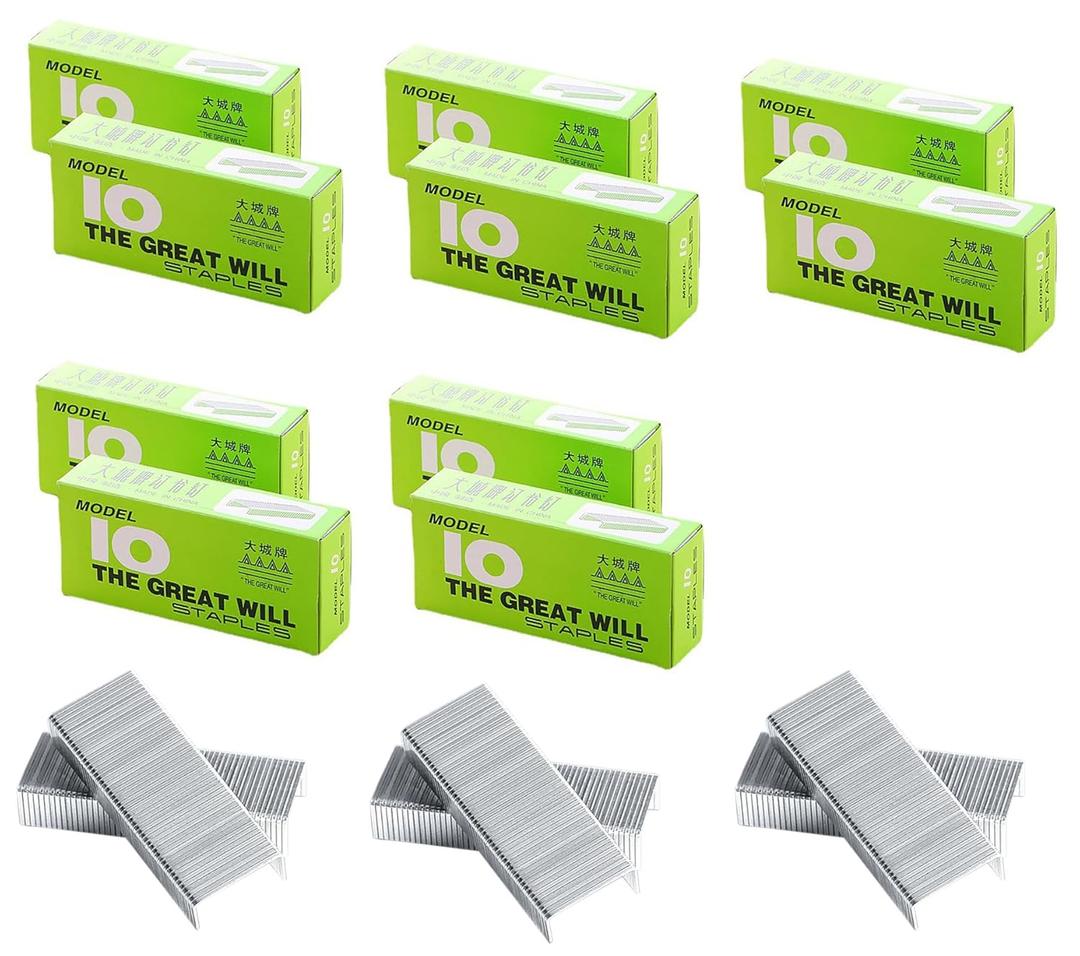 10000 Pcs 10# Mini Staples, 0.4 Inch x 0.2 Inch Stainless Steel Staples for Small Desk Top Stapler for Office and Home 