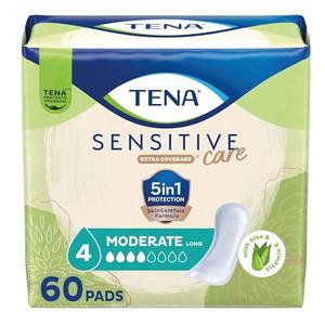 TENA Sensitive Care Extra Coverage Moderate Long Incontinence Bladder Control Pad, 60 Count