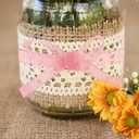 PATIKIL 3 Inch x 10 Yard Burlap Wired Ribbon, Natural Jute Wired Edge Ribbons Solid Rustic Ribbon with Iron Wire for Crafts Gift Wrapping Wreath Tree Bows, White