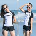 KORADI Girls Swimsuits Rash Guard Swim Sets Kids Two-Piece Bathing Suits Teen Swimwear Beach Shorts Sun Protection Swim Shirts, Size: 11-12 Years 