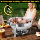 Chafing Dishes for Buffet, 4 Pack 6QT Round Chafing Dishes for Buffet, Silver Stainless Steel Chafing Dish Buffet Set for Any Party, Silver