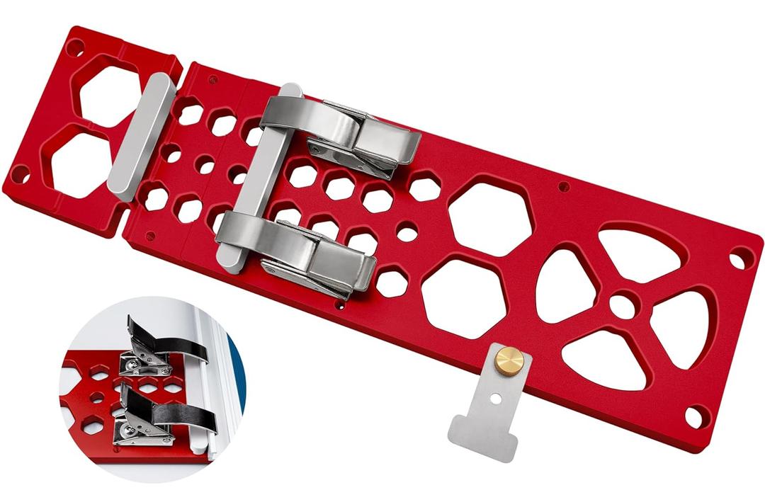 13.4inch Track Saw Guide Rail Square,90 Right Angle Track Saw Square - Compatible with Festool & Makita Guide Rail - Easy-Install Circular Saw Accessories for Precise Cuts(Upgraded) (Red)
