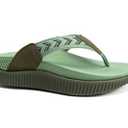 KuaiLu Womens Fashion Orthotic Flip Flops Ladies Athletic Thick Cushion Recovery Thong Sandals Slip On Memory Foam Walking Sandles With Comfortable Plantar Fasciitis Arch Support (7, Black)