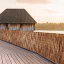 Natural Reed Fencing Rolls,4.6FT X 16.4FT Reed Screen Curtain Bamboo Fence Covering Privacy for Outdoor Backyard PatioBrown