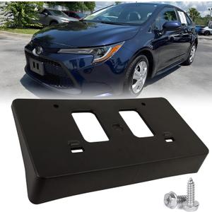 FASTCHE Front Bumper License Tag Plate Frame Bracket Holder Compatible with 2020 2021 2022 Toyota Corolla Replace # 5211412280 5211402200 TO1068159