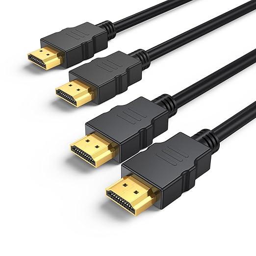 4K HDMI Cable 6FT 2 Pack, High Speed HDMI Cable Shielded Cord for Gaming Monitor Support 4K@60Hz, 2K@120Hz, Ethernet, HDR, 3D, ARC Compatible with Roku TV, Laptop, PS5, Xbox, HDTV