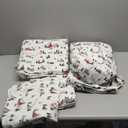 Flannel Sheets King Size, Anti-Pilling & Wrinkle Resistant Cotton, Touchably Soft for All-Season Comfort - Bed Sheets with Matching Pillowcases & Fitted Sheet (Ski Village Green)