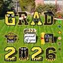 Graduation Decorations 2026 Black and Gold, 11 Pcs Graduation Yard Signs Class of 2026, 15" Large Shimmering Grad Sign for Lawn Garden Pathway, High School College Grad Party Decor Outdoor, 15 inches by 15 inches