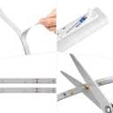 Rechargeable LED Strip Lights for Cabinets - LUXJET 2M Cool White Motion Sensor led Strip Lights for Bedroom, Kitchen, Under Cabinet, TV, Stairs, Door Frame (1Pack)