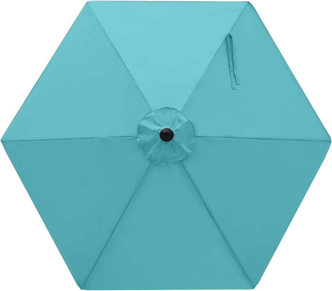 MASTERCANOPY Patio Umbrella 7.5 ft Replacement Canopy for 6 Ribs-Turquoise Canopy Only