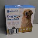 Voluas Dog Water Fountain: 1.8Gal/7L Wireless Stainless Steel Dog Fountain Bowl for Small to Large Dogs, Battery Operated Pet Water Dispenser Indoor with Ultra-Quiet Pump, Easy Clean, 3 Filter