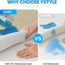 Waterproof Mattress Protector,Queen Mattress Protector Fitted Up to 16" Deep Pocket, Soft Breathable Bed Mattress Cover for Bedroom,Doom Room Machine Washable,(Khaki)