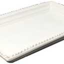 Boston International Ceramic Guest Towel Caddy, Antique White 5-8 Inches