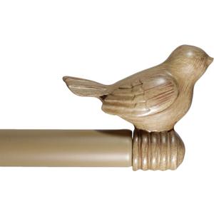 3/4-inch Cute Decorative Bird Adjustable Window Treatment Curtain Single Rod Set, 48" to 84" - Cottage (48"-84")