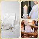 Liliful 7 Pcs White Baptism Candle Set Catholic Baptismal Candle Towel Rosary Necklace Shell Pin Pendant Christening Gift for Godparent Guest Favor Decoration First Holy Communion Gift(Classic,White)