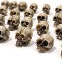 BinaryABC Mini Skull Figurine Miniature Skeleton Head Table Decor,Halloween Micro Landscape Figure,Halloween Prank Props,Haunted Dollhouse Accessories