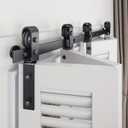 EaseLife 76" Bifold Sliding Barn Door Hardware Track Kit for 4 Closet Door,Side Mount Roller,Slide Smoothly Quietly,Easy Install,Black,76" Track Fit for Four 18" Wide Bi-Folding Door (Hardware Only)