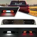Red LED Third Brake Light for Dodge Ram 1500 2019 2020 2021 2022 2023 2024 3rd Red Brake Lights Rear Center High Mount Stop Lamp White Roof Cargo Lights Smoked Lens(Not for Classic Models)