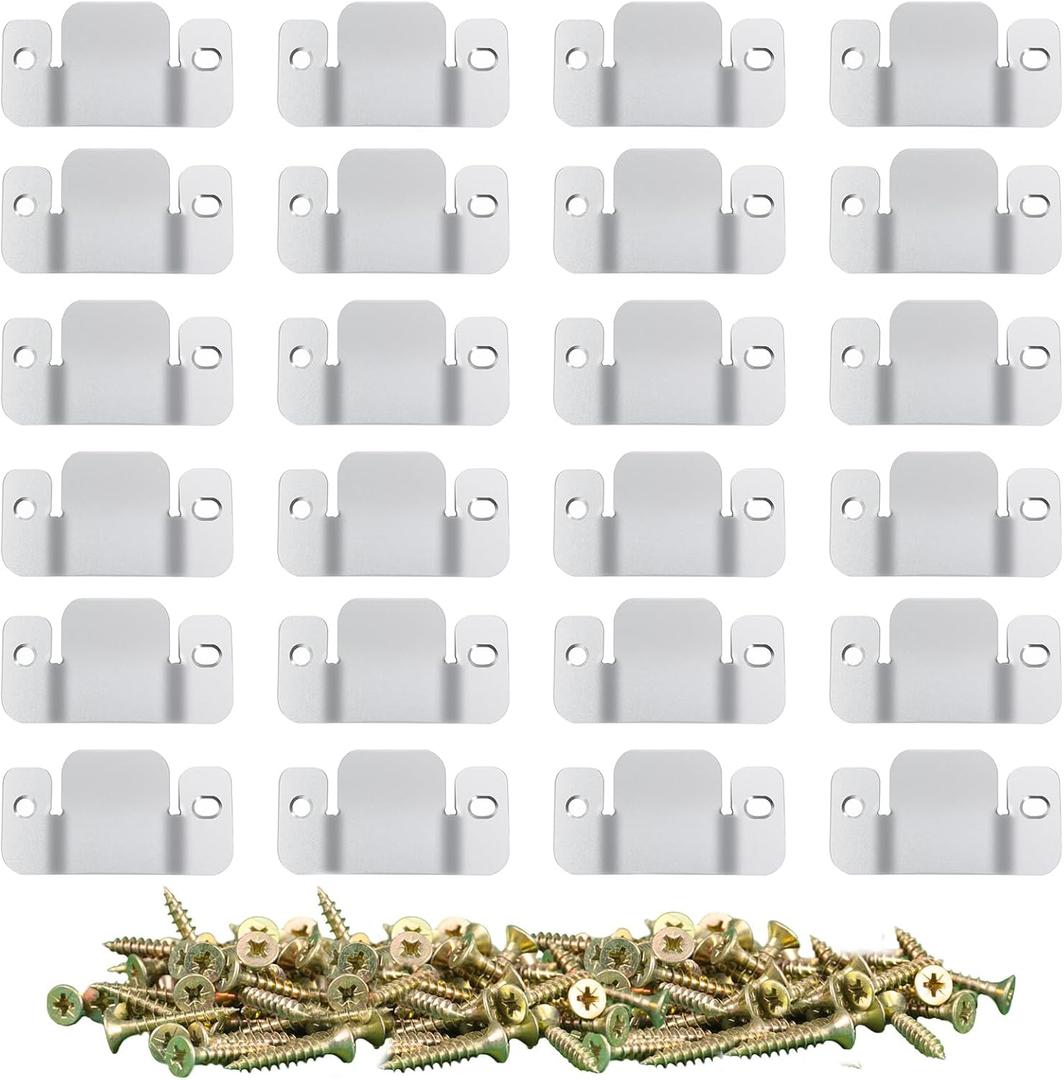 DEEPDREAM 24 Pcs Sectional Couch Connectors Metal Couch Clips Sofa Connector Interlocking Furniture Connector with 56 Pcs Screws