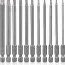 YDLQWCZ Torx Bit Set 11 Piece 4 Inch long Security Tamper Proof Star Bit Set S2 Steel 1/4" Hex Shank T6-T40 Magnetic Impact Driver Drill Bits