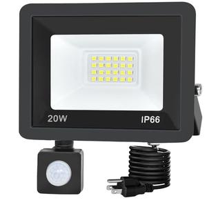 BaRiFanNova Motion Sensor Flood Light Outdoor, 20W Plug in Motion Sensor Light with 5.2ft Cord, IP66 Waterproof PIR Sensor Security Lights with Super Bright Outdoor Floodlight for Yard, Garage