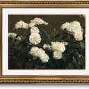 ARPEOTCY Vintage Gold Framed Wall Art, 16x20 inch White Roses Picture Retro Paintings, Large Canvas Prints Artwork, Home Classical Floral Wall Decor for Bedroom Living Room Bathroom