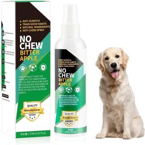 Bitter Apple Spray for Dogs to Stop Chewing, 175ML No Chew Spray for Dogs, Natural Dog Deterrent Spray for Pet Behavior Training, Indoor & Outdoor Safe, Alcohol Free/Non-Toxic/No Sting & No Smell