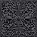Art3d Decorative Ceiling Tile 2x2 Glue up, Lay in Ceiling Tile 24x24 Pack of 12pcs Spanish Floral in Black