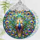 Christmas Ornament, 2025 Ornaments for Christmas Tree, Stained Glass Hanging Ornament, Holiday Ornaments, Unique Gift Idea - Peacock