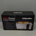 Mueller UltraToast Full Stainless Steel Toaster 2 Slice, Long Extra-Wide Slots with Removable Tray, Cancel/Defrost/Reheat Functions, 6 Browning Levels with LED Display, Housewarming Gifts New Home