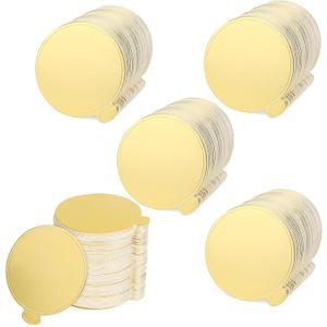 500 PCS 3.5 Inch Gold Cake Boards, Mini Round Cake Cardboard, Mini Cupcake Boards Base for Mousse, Dessert Display