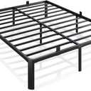 Metal Bed Frame Queen Size, 14 Inch 3500 lbs Heavy Duty Platform Bed Frames Steel Slats Noise Free No Box Spring Needed, Easy Assemble Sturdy Bedframe with Storage and Mattress Retainers