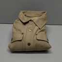 CQR Men's Flannel Lined Shirt Jackets, Long Sleeved Rugged Plaid Cotton Brushed Suede Shirt Jacket, Flannel Lined Seashore, Small