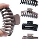 Mesovor 4 Pack Silicone Flexible Hair Claw Clips, Nonslip Large Bendable Claw Clip | Soft Hair Grip Hairclips for Thin and Thick (Black, Coffee)