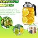 Mason Jar Pour Spout Lid Stainless Steel with Handle, Wide Mouth Pour Spout Flip Cap Lids for Mason Jars, Anticracking Leak Proof Seal Cover Airtight for Drinking Salad Dressing & Food Storing(4PCS)