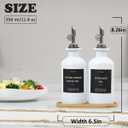 HOMCDALY Olive Oil Dispenser for Kitchen, 11.8oz Glass kitchen Dispenser Bottle, White Oil&Vinegar Cruet Set, Leakproof Oil Bottle for Cooking| Set of 2 (11.8oz White)