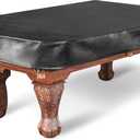 Pool Table Cover, Heavy Duty Leatherette Billiard Pool Table Covers Hard Top, Waterproof & Tearproof Cover for Pool Table 7/8/9 Feet Fitted (Black/Matte, 8FT-100"LX 56"WX 8"H)