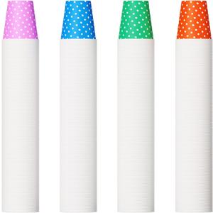 500 Pack 5oz Paper Cups, Multicolor Paper Disposable Cups, Small Mouthwash Cups, Cold Beverage Drinking Cup for Party, Travel and Event (Dots)