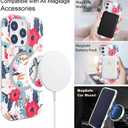 Magnetic Case for iPhone 12 / iPhone 12 Pro 6.1 inch Compatible with MagSafe Charging Soft TPU Bumper Slim Shockproof Protective Cute Cover with Screen Protector(Blooming Pink Floral)