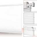 No Drill No Tools Blackout Cellular Shades Cordless Easy Install Honeycomb Blinds Thermal Insulated Noise Reduction Blinds for Indoor Windows,Light Filtering-White,26" W x 64" H