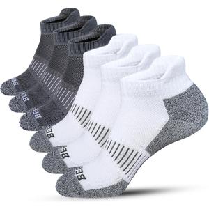 BERING Men's Athletic Running Ankle Socks Cushioned (6 Pairs)