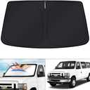 KUST Windshield Sun Shade for 1992-2025 2026 Ford Econoline E-Series Van & Motorhome E-150 E-250 E-350 E-450 Accessories Sun Shade Window Sun Visor Protector Foldable Blocks UV Rays Keep Car Cooler