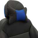 Car Neck Pillows Both Side Pu Leather 2pieces Pack Headrest Gogodog Fit for Most Cars Filled Fiber Universal Car Pillow (Black Blue)
