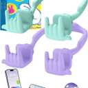 Stocking Stuffers for Teen Boys Girls Gifts Cell Phone Stand Upgrade Adjustable Rock on Lazy Phone Stand for Desk Cool Funny Gadget Gifts for Christmas Adult Men Women Wife 2Pack Purple Green