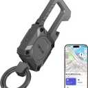 Miroddi Keychain Tracker, Men's Key Chain Works with Find My(iOS Only), Heavy Duty Keychain Carabiner Bottle Opener, Car Key Chains with Finder, Anti-lost Keyrings Tracker, Rechargeable, Gunmetal