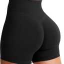 YEOREO Women's Biker Shorts 3.6" /4.5" / 6" Workout Gym Shorts Craze High Waist Tummy Control Hidden Scrunch Running Yoga (S, Black)