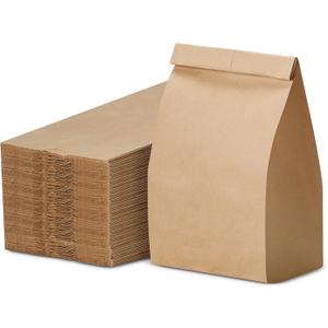 Culinware Kraft Paper Bags - Durable Brown Bags for Snack, Lunch, Sandwich, Pastries, Popcorn, Grocery and Party Favor - 4.75 x 2.93 x 8.56 In - 500 Count