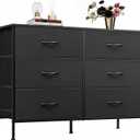 WLIVE Black Fabric Dresser for Bedroom, 6 Drawer Dressers, Chest of Drawers
Wide Storage Tower, Sturdy Steel Frame, Water-proof Wood Top, Clothes Organizer for Closet, Living Room, Hallway, Entryway