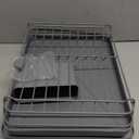 Dish Drying Rack - Stainless Steel Dish Rack with Drainboard for Kitchen Counter and Sink, 15.8" D x 12" W x 5" H, Grey